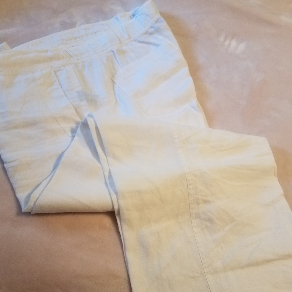 White linen pants